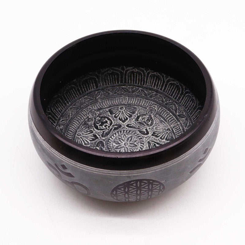 Earth Powder Singing Bowl - Om Five Buddha - 16cm