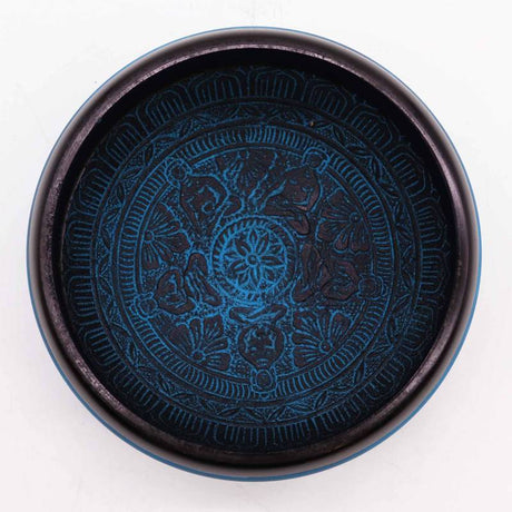 Earth Powder Singing Bowl - Blue Mantra Five Buddha - 16cm