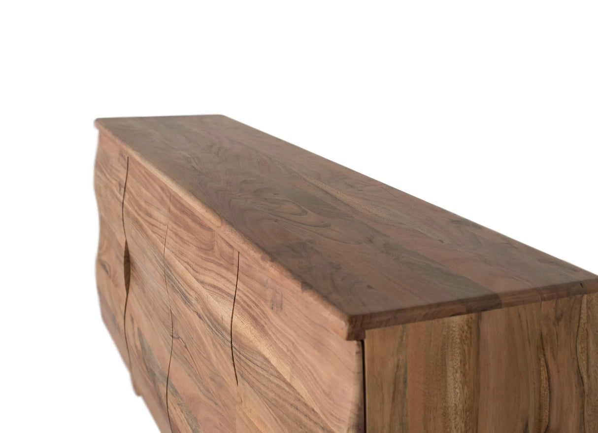 Giner and Colomer - 4-Door Acacia Sideboard With Wavy Detailing