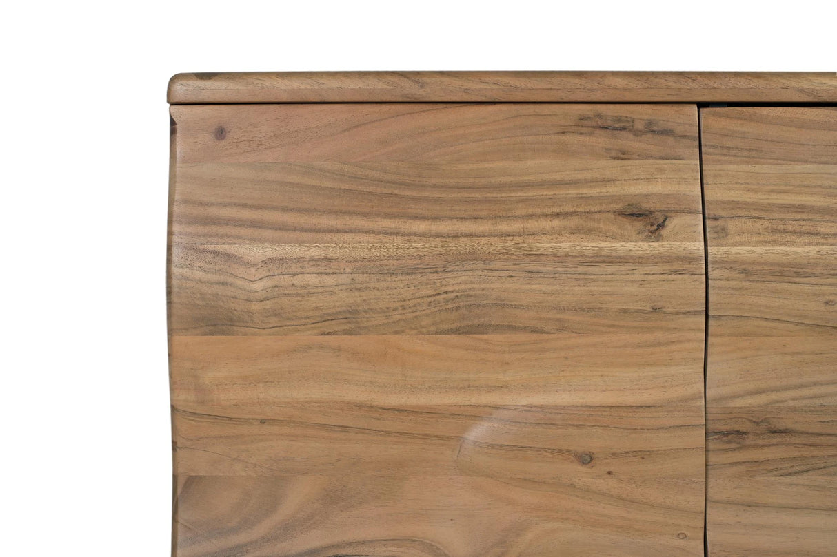 Giner and Colomer - 4-Door Acacia Sideboard With Wavy Detailing