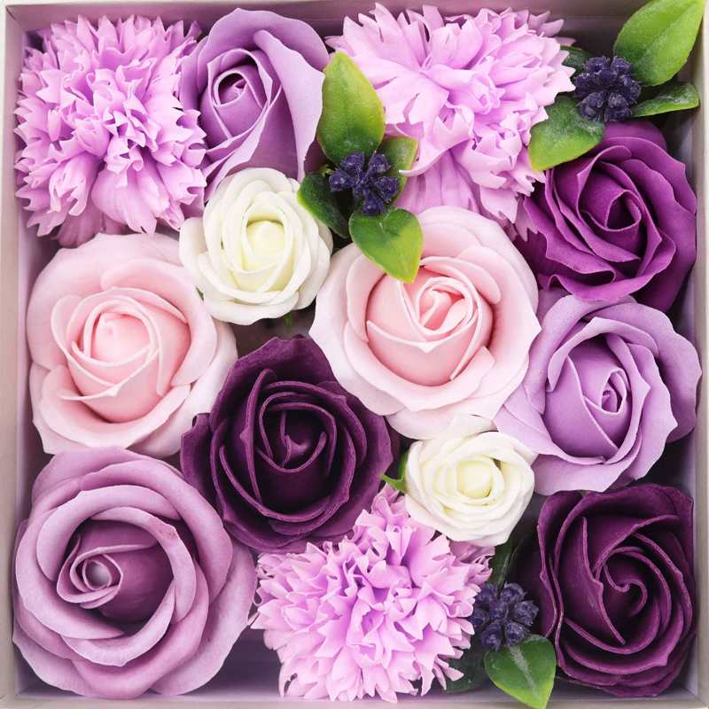 Square Box - Lavender Rose & Carnation