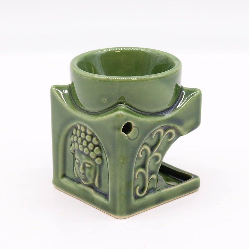 Square Buddha Burner - Dark Jade