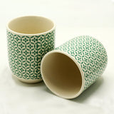 Herbal Tea Cups - Green Mosiac