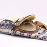 Body Cross Bag Natural Cotton - Tan & Navy