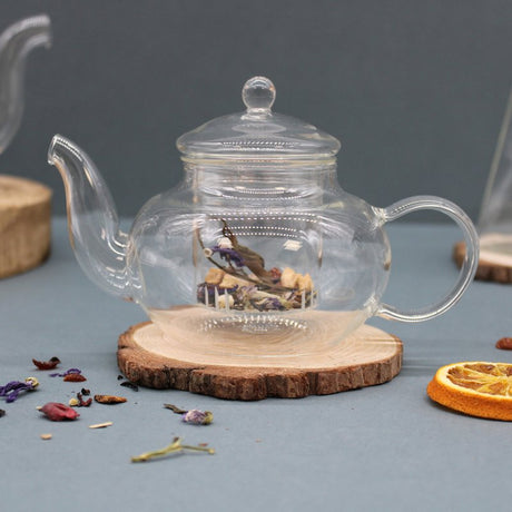 Glass Infuser Teapot - Round Pearl - 400ml