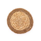 Natural Coaster - Jute & Cotton 10cm  (set of 6) Mixed colours in basket