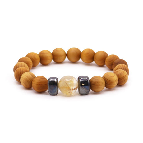 Cedarwood Solar Plexus Chakra Bangle with Citrine