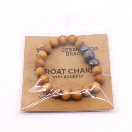 Cedarwood Throat Chakra Bangle with Sodalite