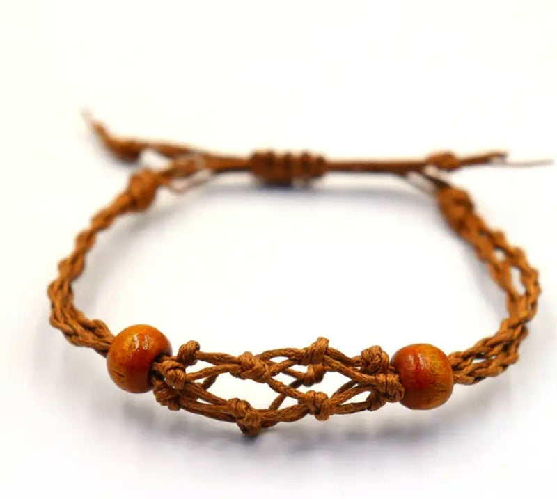 Gemstone Bracelet Cord - Brown