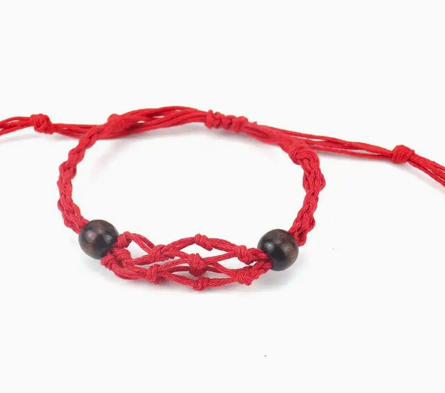 Gemstone Bracelet Cord - Red