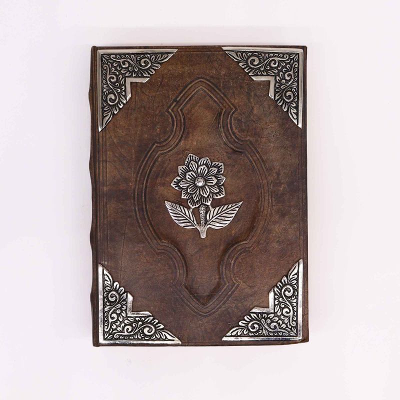 Heafty Red Tan Book - Zinc Rose Decor - 200 Deckle Edges Pages - 26x18cm