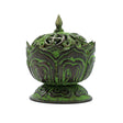 Brass Verdigris Tibetan Incense Burner - Small Lotus