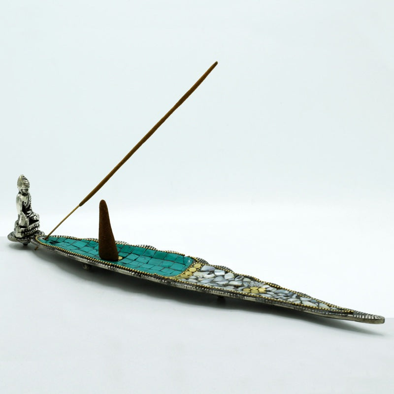 Buddha Long Leaf Tibetan Decor Incense Holder