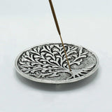 Polished Aluminium Tree of Life Incense Holder 10cm