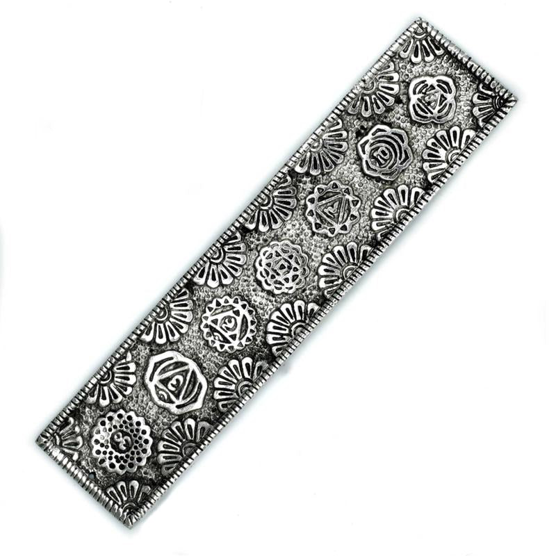 Polished Aluminium Chakra Long Incense Holder 23cm