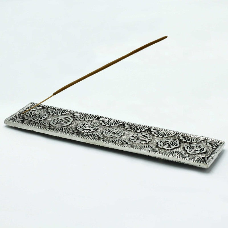 Polished Aluminium Chakra Long Incense Holder 23cm