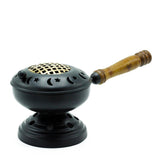 Large Iron Censer on Stand Incense Burner - Gold detail