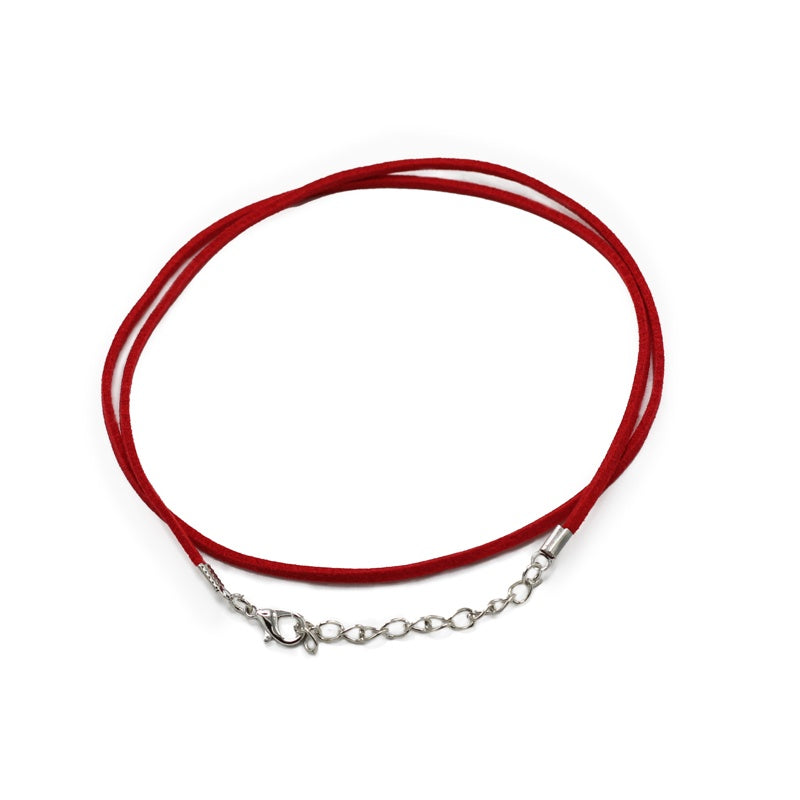 Faux Leather Pendant Cord -  2.5mm x 55cm - Red A056