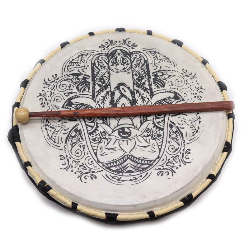 Hamsa Shamanic Drum with Two Sticks - 30cm