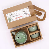 Herbal Jade Teapot Set - Pot & Two Cups