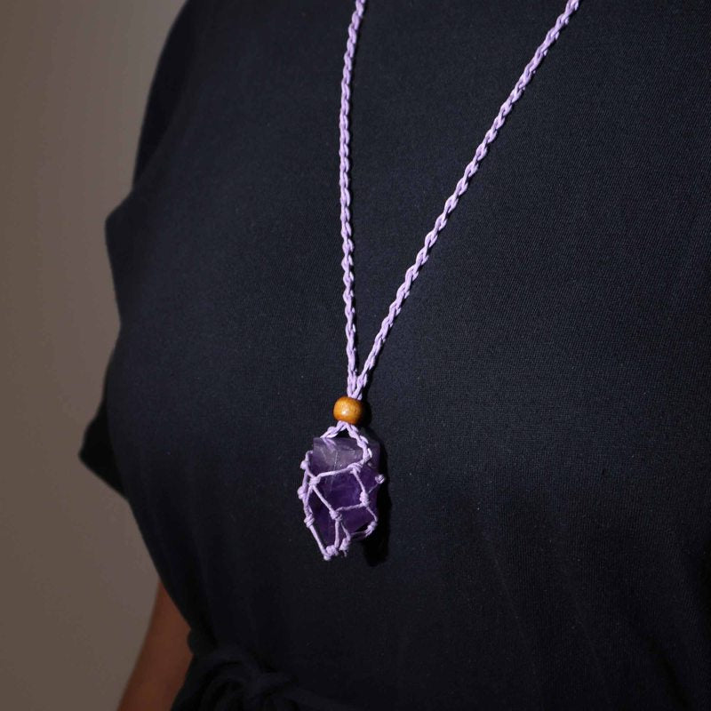 Gemstone Necklace Cord - Purple