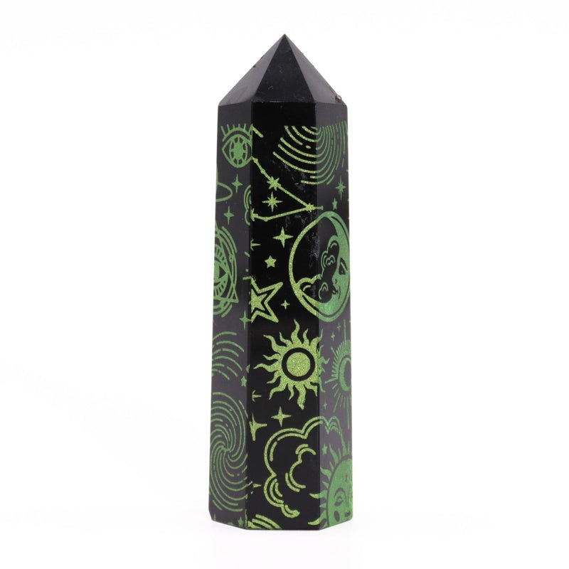 Black Obsidian Point - Mystic Story - Forest Green