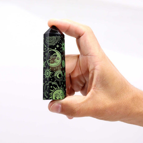 Black Obsidian Point - Mystic Story - Forest Green