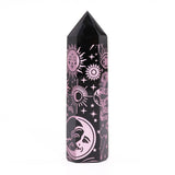 Black Obsidian Point - Mystic Story - Rose Pink