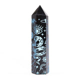 Black Obsidian Points - Mystic Story - Sky Blue