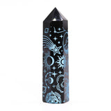 Black Obsidian Points - Mystic Story - Sky Blue