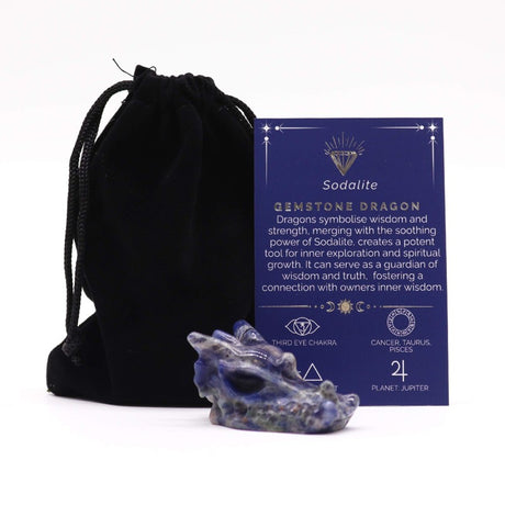 Gemstone Small Dragon Head- Sodalite