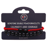 Gemstone Double Power Bracelets- Black Agate