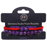 Gemstone Double Power Bracelets- Amethyst