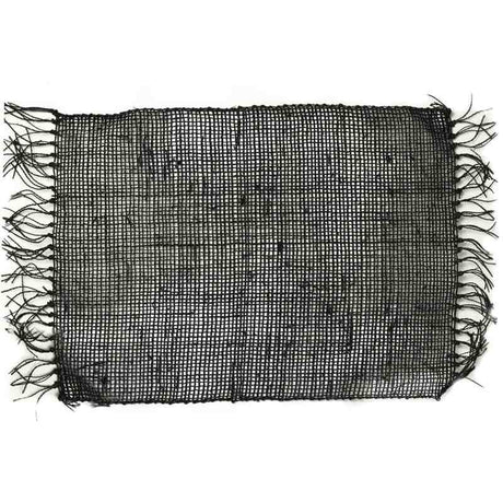 Seagrass Fringe Natural Placemat - Black