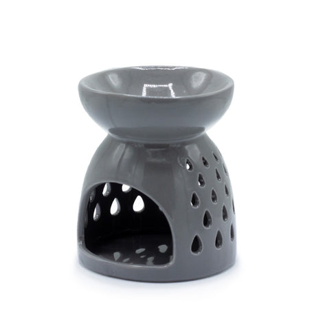 Classic Oil Burner - Teardrops Cutout - Grey