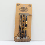 Mens Premium Bracelet Sets -  Black & Tans (asst)