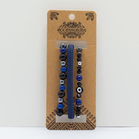 Mens Premium Bracelet Sets - Med Set Blues (asst)