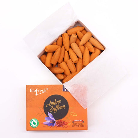 Biofresh Backflow Incense Cones - Amber Safron