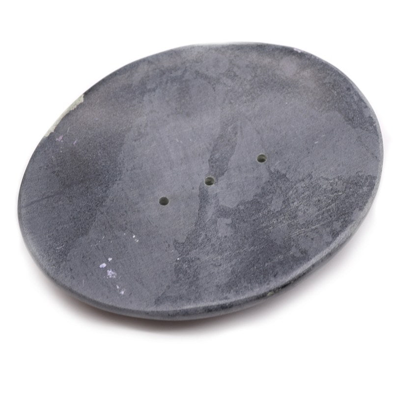 Grey Soapstone Soap Dish 10x12cm- Classic Oval