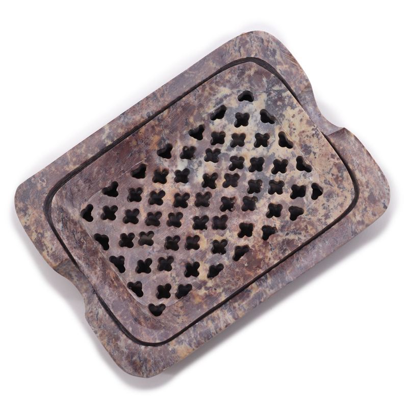 Soapstone Soap Dish & Drainer 11x8cm- Classic Square