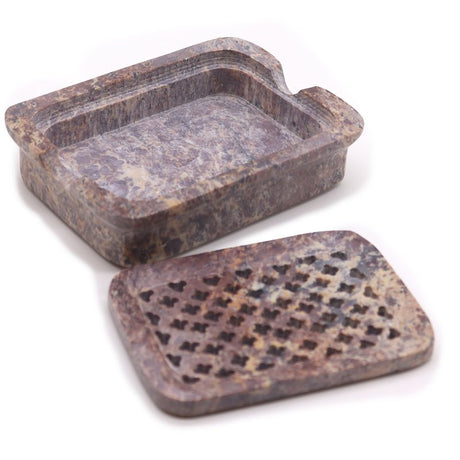 Soapstone Soap Dish & Drainer 11x8cm- Classic Square