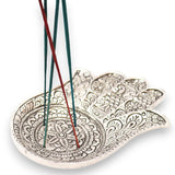 Polished Aluminium  Lrg Hamsa  Incense Holder