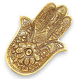 Gold Aluminium  Small Hamsa Incense Holder