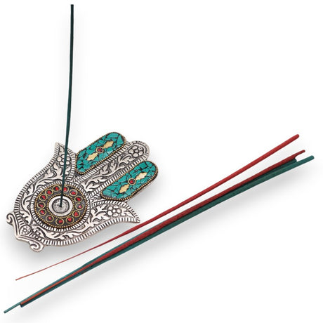 Green Small Hamsa Incense Holder