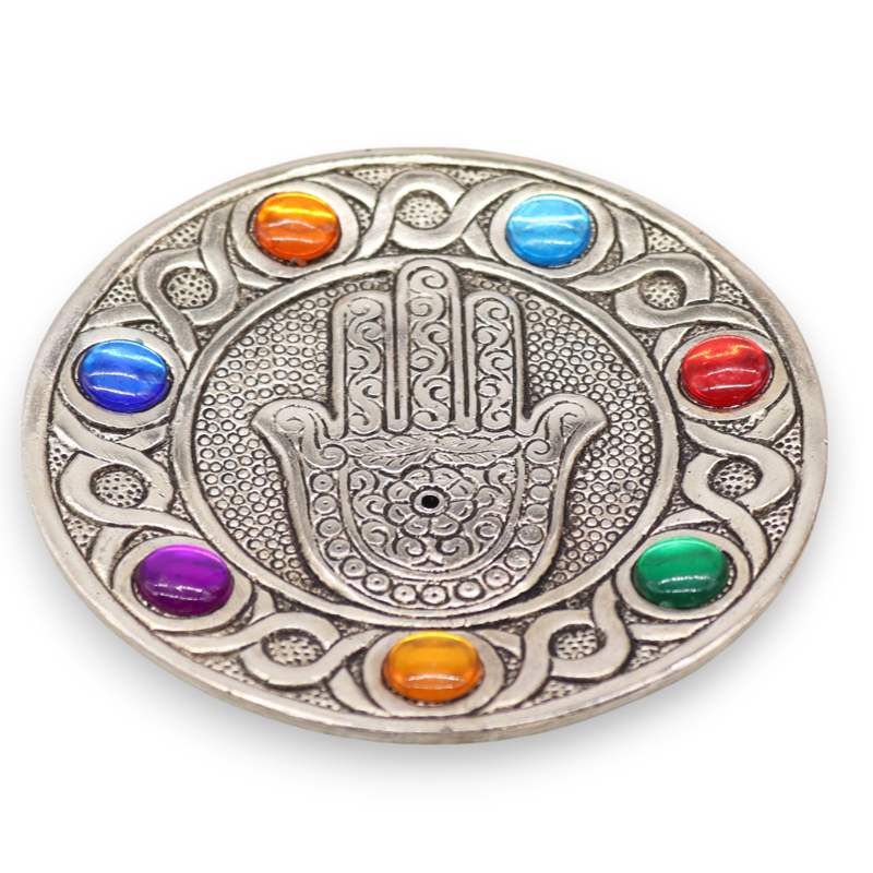 Seven Chakra Hamsa Incense Holder