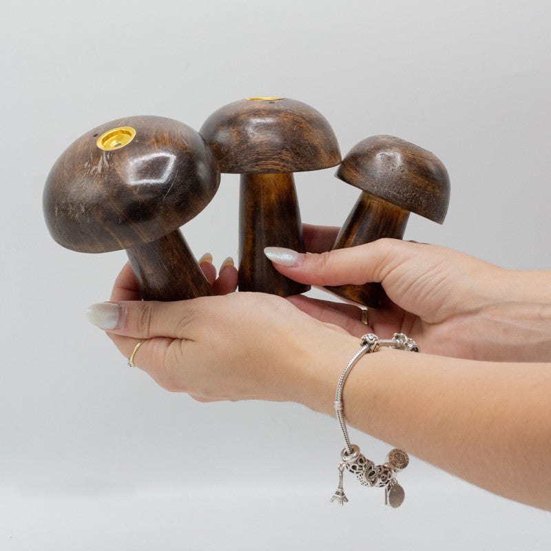 Set of 3 Incense Cone Mushrooms ((10cm 9cm 8cm)