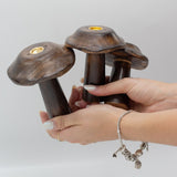 Set of 3 Flat Incense Cone Mushrooms (13cm 12cm 11cm)