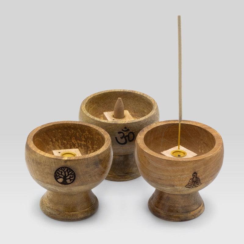 Lrg Ritual Bowl Incense Cone Holder 11x6.cm - Buddha