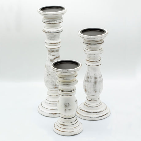 Classic Candle Stand - Whitewash - Small