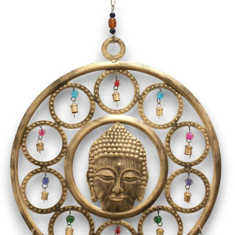 Indian Chimes - Lrg Buddha  Face 15 Bell Chimes